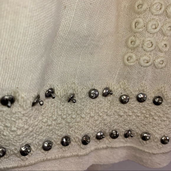 Isabel Marant Étoile Ecru Cotton Alea Embroidered Studded Mini Skirt, 44 - Picture 5 of 16